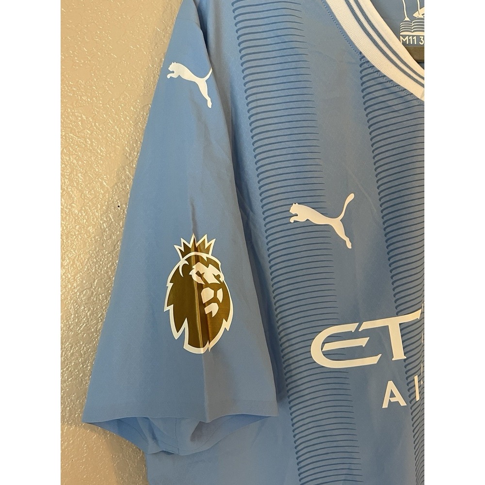 Men's 3XL NWOT Manchester City Kevin De Bruyne #17 Puma 2023/24 Home Jersey Blue - Picture 2 of 10